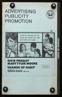 3b295 CHANGE OF HABIT pressbook '69 Dr. Elvis Presley in various scenes, Mary Tyler Moore!