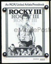 3b306 ROCKY III pressbook '82 boxer & director Sylvester Stallone w/gloves & belt!