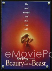 3b258 BEAUTY & THE BEAST promo brochure '91 Walt Disney cartoon classic!