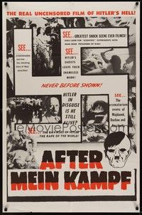 3c022 AFTER MEIN KAMPF 1sh '61 the real uncensored film of Hitler's Hell!