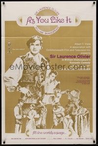 3c056 AS YOU LIKE IT 1sh R60s art of Sir Laurence Olivier in William Shakespeare's romantic comedy