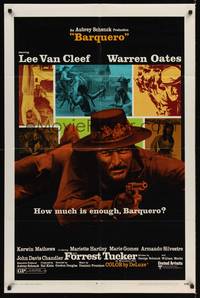 3c081 BARQUERO 1sh '70 Warren Oates, Lee Van Cleef with gun, western gunslinger action!