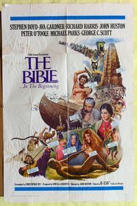 3c096 BIBLE 1sh '67 La Bibbia, John Huston as Noah, Stephen Boyd as Nimrod, Ava Gardner as Sarah!