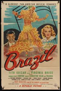 3c126 BRAZIL 1sh '44 Tito Guizar & Virginia Bruce in a glorious Pan-American musical romance!