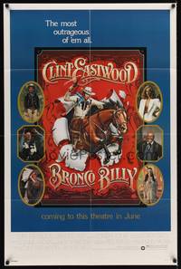 3c133 BRONCO BILLY advance 1sh '80 Clint Eastwood directs & stars, cool Roger Huyssen art!