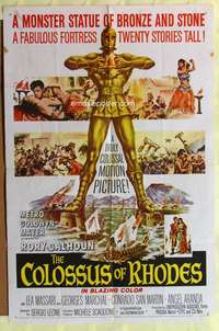 3c187 COLOSSUS OF RHODES 1sh '61 Sergio Leone's Il colosso di Rodi, giant Greek statue!