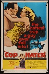 3c194 COP HATER 1sh '58 Ed McBain gritty film noir, the hottest trap a guy ever fell into!