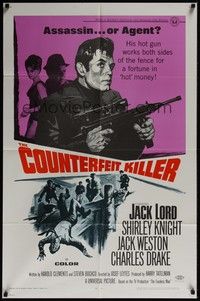 3c196 COUNTERFEIT KILLER 1sh '68 his gun works both sides of the fence, Assassin Or Agent?