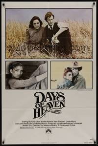 3c215 DAYS OF HEAVEN 1sh '78 Richard Gere, Brooke Adams, directed by Terrence Malick!