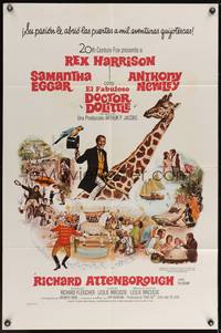 3c242 DOCTOR DOLITTLE Spanish/U.S. 1sh '67 Rex Harrison speaks with animals, Richard Fleischer!