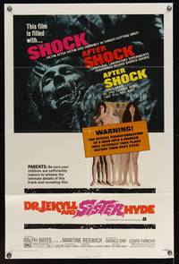 3c253 DR. JEKYLL & SISTER HYDE 1sh '72 Roy Ward Baker, Hammer horror, Ralph Bates!
