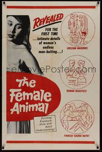 3c279 FEMALE ANIMAL 1sh '70 intimate details of women's endless man-baiting!