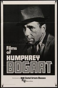 3c282 FILMS OF HUMPHREY BOGART 1sh '75 great portrait of Bogart w/fedora!