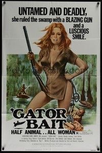 3c304 GATOR BAIT 1sh '74 Beverly Sebastion, Claudia Jennings, half animal, all woman!