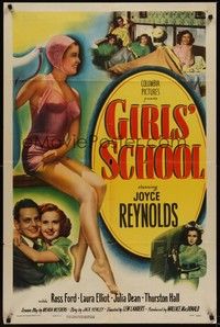 3c320 GIRLS' SCHOOL 1sh '50 Joyce Reynolds, full-length image of sexy swimmer!