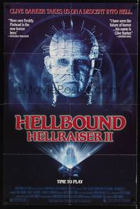 3c355 HELLBOUND: HELLRAISER II 1sh '88 Clive Barker, Pinhead & his friends, time to play!