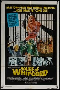 3c367 HOUSE OF WHIPCORD 1sh '74 sexy art of many young girls who go in, but never come out!