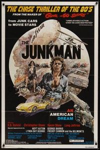 3c402 JUNKMAN 1sh '82 from junk cars to movie stars, cool action artwork by Jensen!