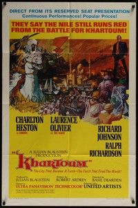 3c404 KHARTOUM style A new campaign 1sh '66 art of Charlton Heston & Laurence Olivier!