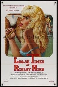 3c446 LOOSE TIMES AT RIDLEY HIGH 1sh '84 Hans Christan, sexy artwork of girl w/pencil in her mouth