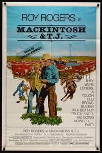 3c458 MACKINTOSH & T.J. 1sh '75 Robert Tanenbaum art of Roy Rogers & cattle!