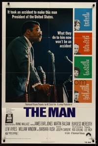 3c474 MAN 1sh '72 James Earl Jones as the 1st pretend black U.S. President, written by Rod Serling