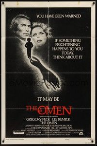 3c624 OMEN style F 1sh '76 Gregory Peck, Lee Remick, Satanic horror, you have been warned!