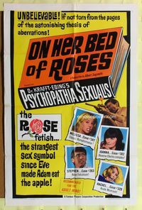 3c626 ON HER BED OF ROSES 1sh '66 Ronald Warren, Sandra Lynn, unbelievable nymphos!