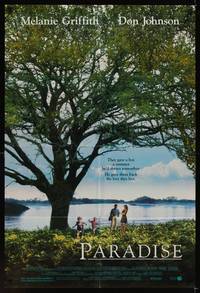3c651 PARADISE DS 1sh '91 Melanie Griffith, Don Johnson, Elijah Wood, great image of family at lake!