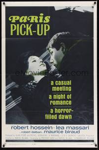 3c661 PARIS PICK-UP 1sh '63 Le Monte-Charge, a night of romance, a horror-filled dawn!
