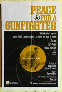 3c670 PEACE FOR A GUNFIGHTER 1sh '66 Burt Berger cowboy western, kill the preacher, they cried!