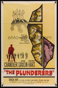 3c680 PLUNDERERS 1sh '60 Jeff Chandler, John Saxon, Dolores Hart!