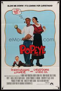 3c682 POPEYE teaser 1sh '80 Robert Altman, Robin Williams & Shelley Duvall!