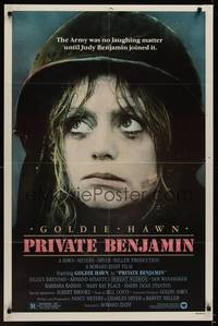 3c690 PRIVATE BENJAMIN 1sh '81 funny image of depressed military Goldie Hawn!