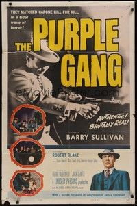 3c700 PURPLE GANG 1sh '59 Robert Blake, Barry Sullivan, they matched Al Capone crime for crime!