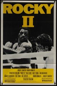 3c735 ROCKY II 1sh '79 Sylvester Stallone & Carl Weathers fight in ring, boxing sequel!