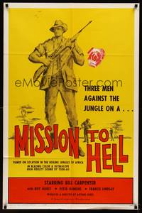3c754 SAVAGE 1sh '62 Bill Carpenter on a Mission to Hell in an African jungle!