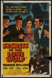 3c768 SECRETS OF THE LONE WOLF 1sh '41 Warren William gives lessons in larceny to his cop pupils!