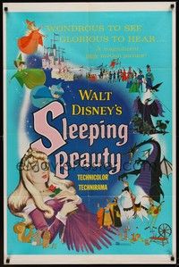 3c798 SLEEPING BEAUTY 1sh '59 Walt Disney cartoon fairy tale fantasy classic, great art!
