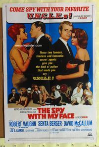 3c817 SPY WITH MY FACE 1sh '66 Robert Vaughn, David McCallum, Man from UNCLE!