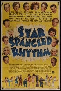 3c824 STAR SPANGLED RHYTHM style A 1sh '43 images of all of Paramount's best 1940s stars!