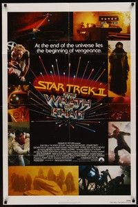 3c826 STAR TREK II 1sh '82 The Wrath of Khan, Leonard Nimoy, William Shatner, sci-fi sequel!