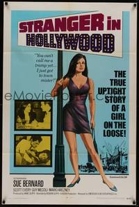 3c833 STRANGER IN HOLLYWOOD 1sh '69 Sue Bernard, uptight story of a girl on the loose!