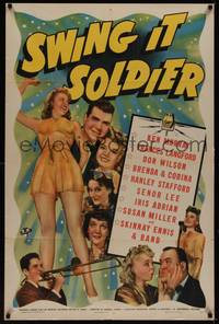 3c850 SWING IT SOLDIER 1sh '41 radio musical, cool portrait images of cast!