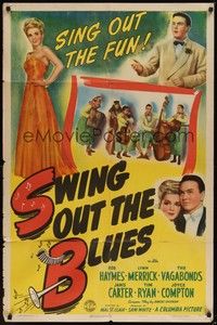 3c851 SWING OUT THE BLUES 1sh '43 Bob Haymes & Lynn Merrick w/The Vagabonds!