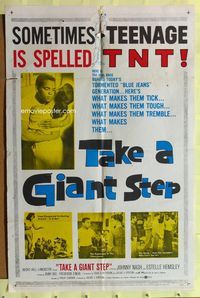 3c858 TAKE A GIANT STEP 1sh '60 Ruby Dee, sometimes teenage is spelled TNT!