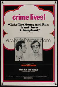 3c860 TAKE THE MONEY & RUN 1sh '69 wacky Woody Allen mugshot in classic mockumentary!