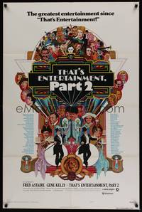 3c885 THAT'S ENTERTAINMENT PART 2 style C 1sh '75 Gene Kelly, Fred Astaire, Bob Peak artwork!