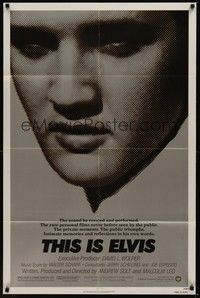 3c891 THIS IS ELVIS 1sh '81 Elvis Presley rock 'n' roll biography, portrait of The King!