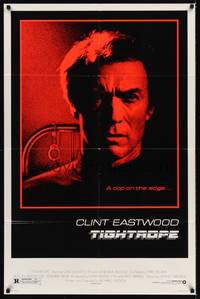 3c906 TIGHTROPE 1sh '84 Clint Eastwood is a cop on the edge, cool handcuff image!